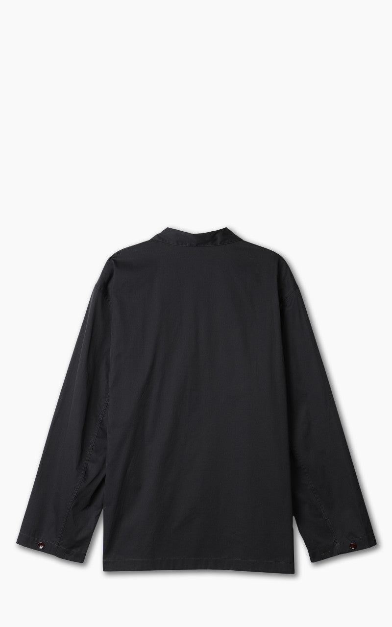 Lemaire Stand Collar Shirt Cotton Twill Black