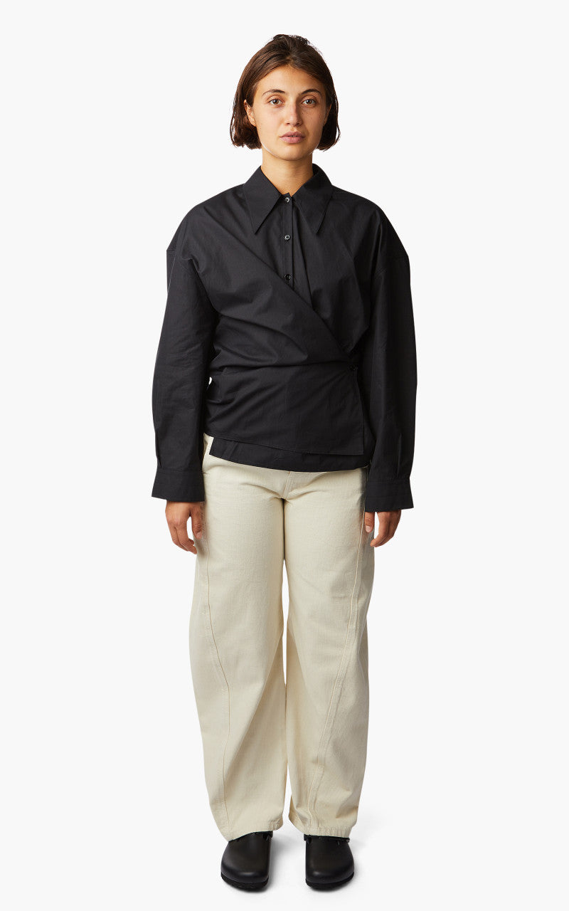 Lemaire Twisted Shirt Cotton Poplin Caviar