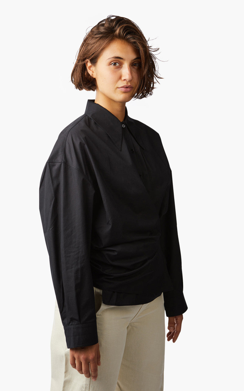 Lemaire Twisted Shirt Cotton Poplin Caviar