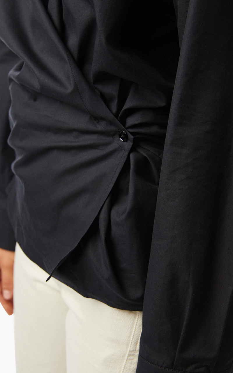 Lemaire Twisted Shirt Cotton Poplin Caviar