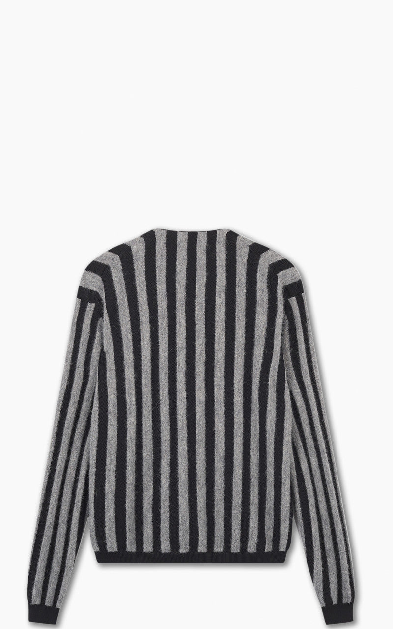 Maison Kitsuné Striped Comfort Cardigan Black/Stone Stripes
