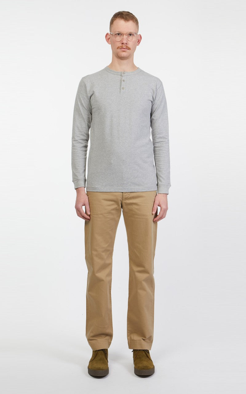 3sixteen Long Sleeve Henley Heather Grey