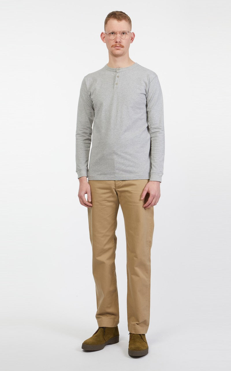 3sixteen Long Sleeve Henley Heather Grey