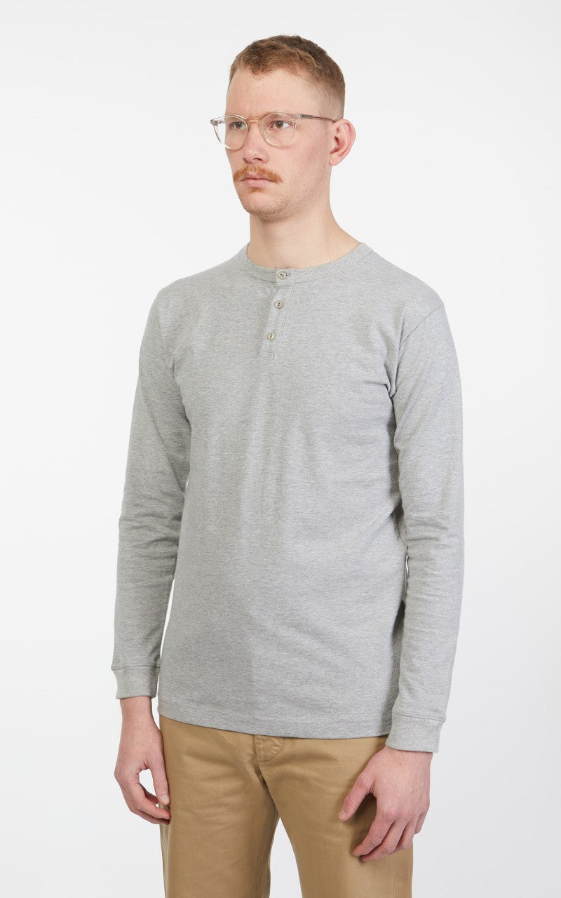 3sixteen Long Sleeve Henley Heather Grey