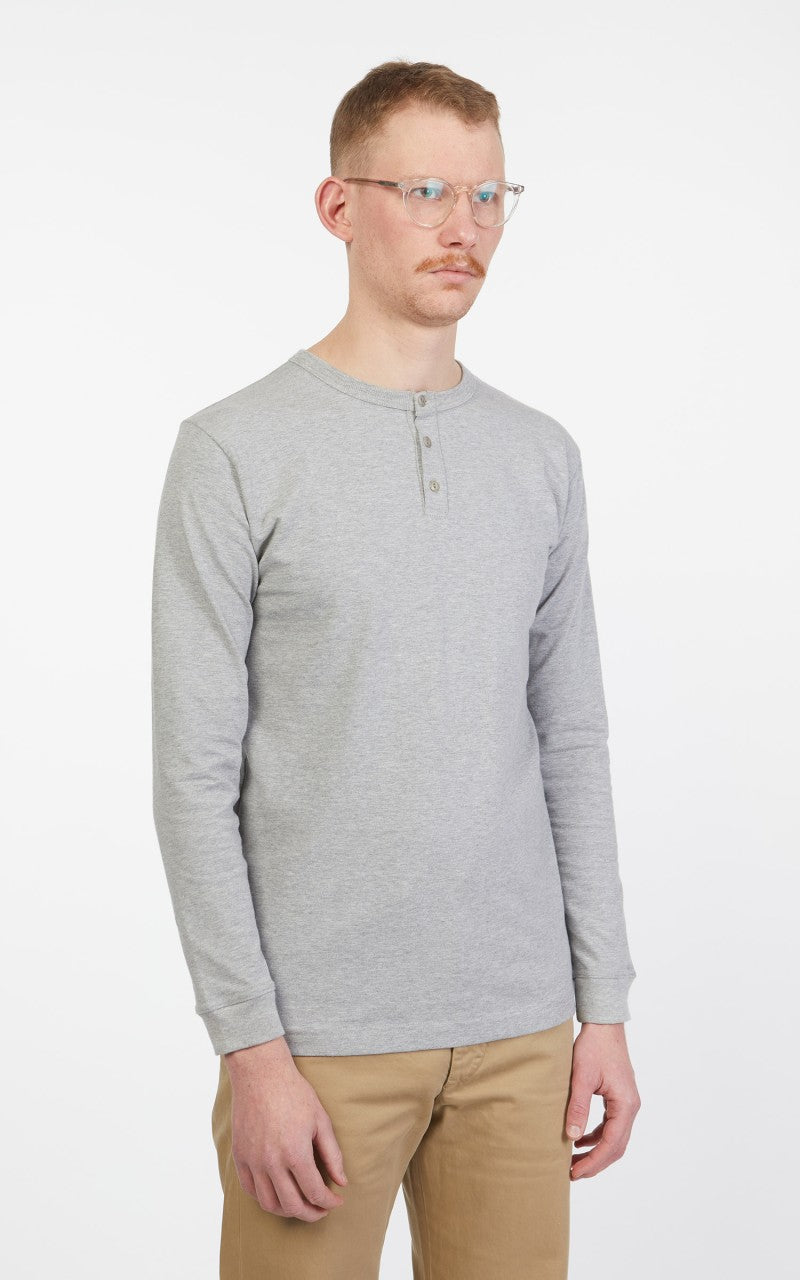 3sixteen Long Sleeve Henley Heather Grey