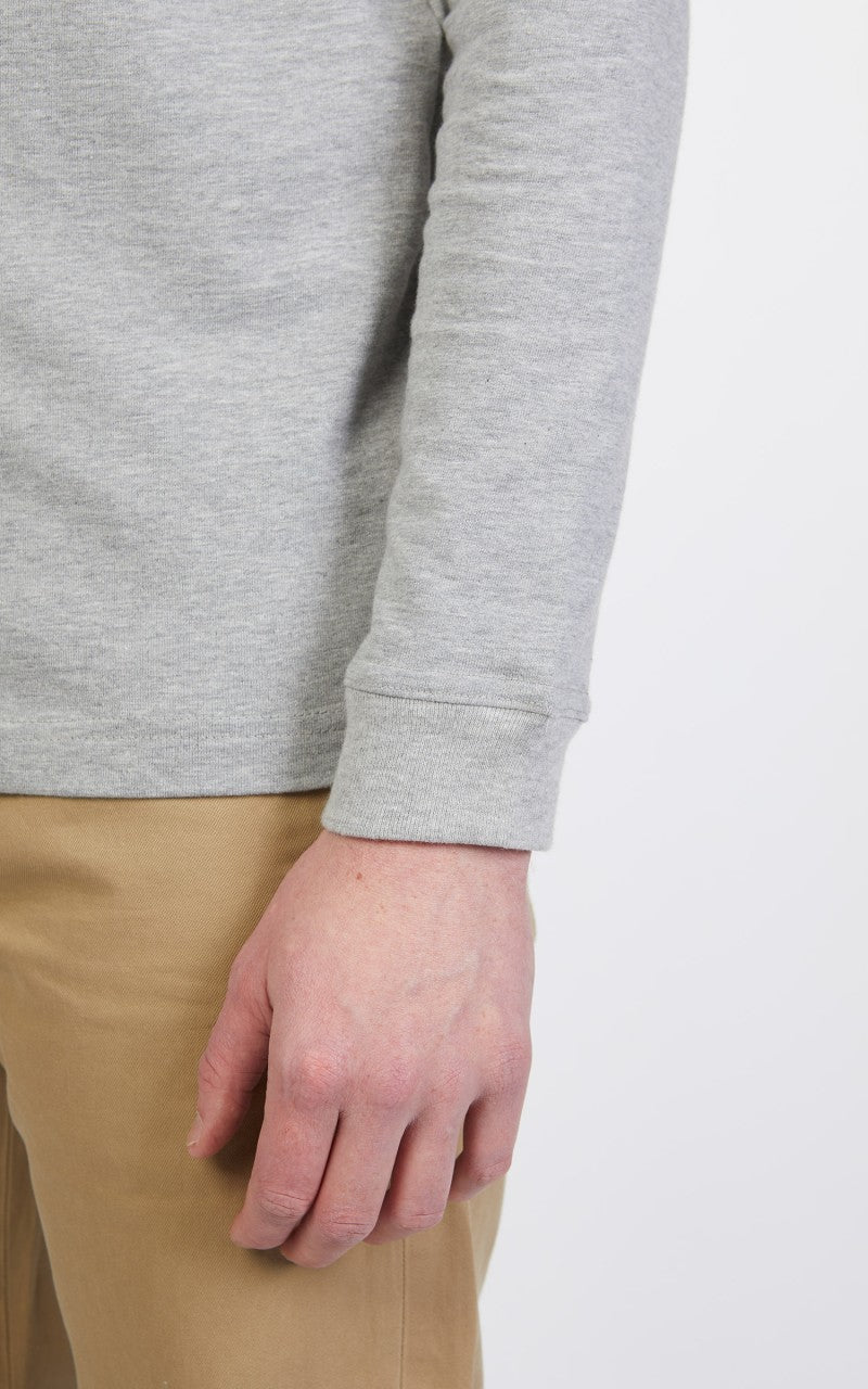 3sixteen Long Sleeve Henley Heather Grey