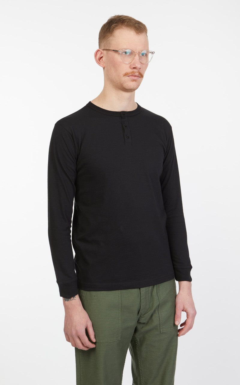 3sixteen Long Sleeve Henley Black