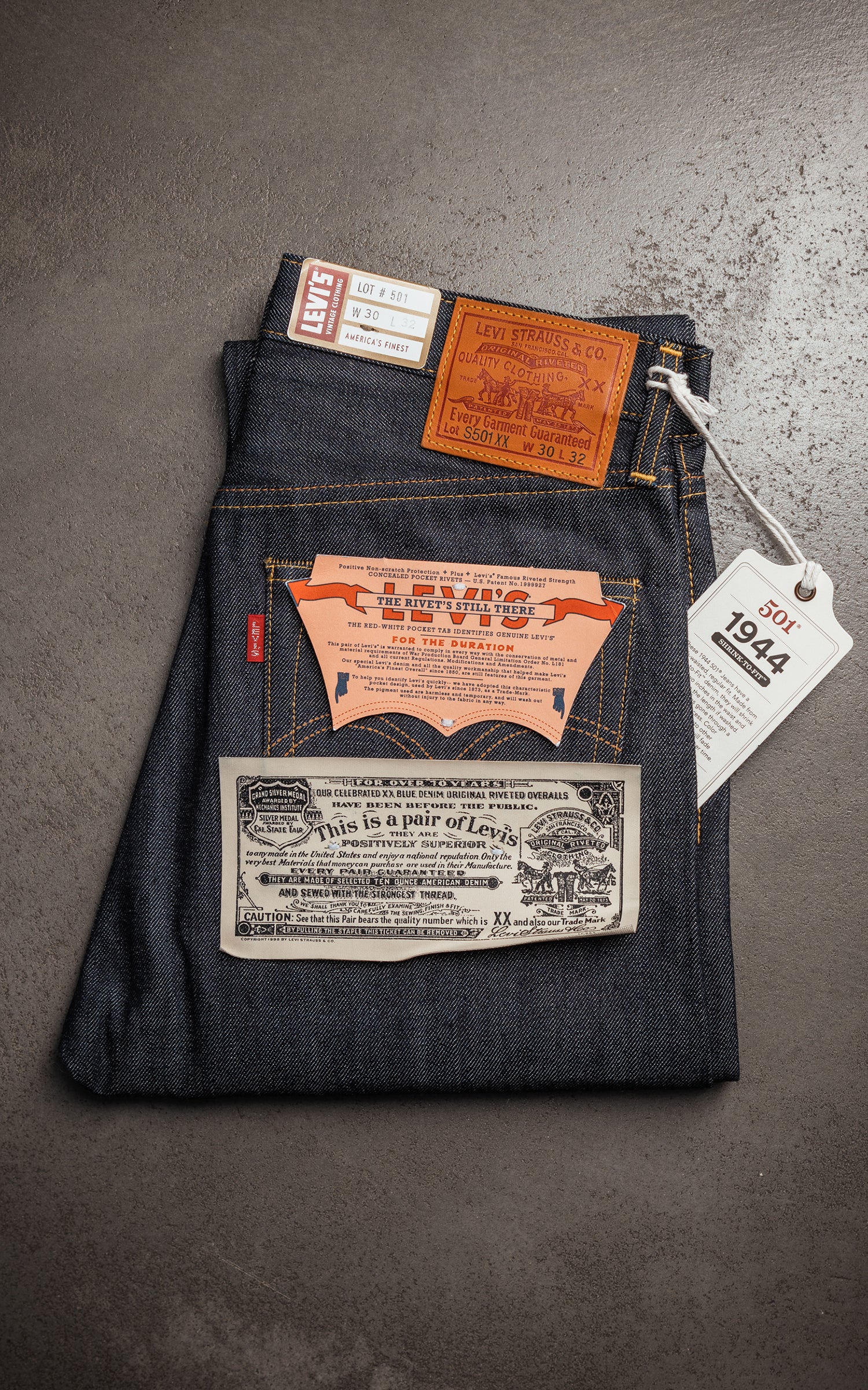 Levi's® Vintage Clothing 1944 501 Jeans Rigid Dark Indigo