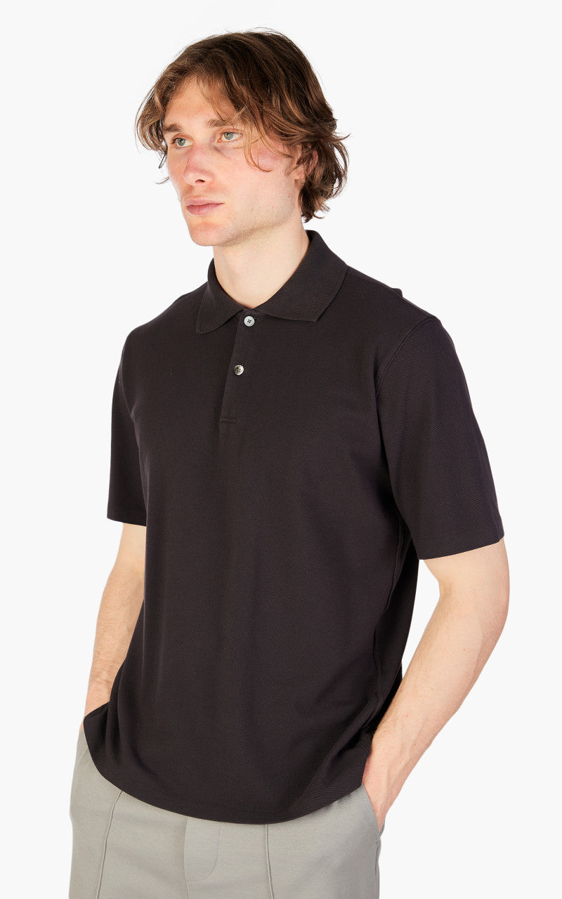 Lady White Co. S/S Two Button Polo Slate