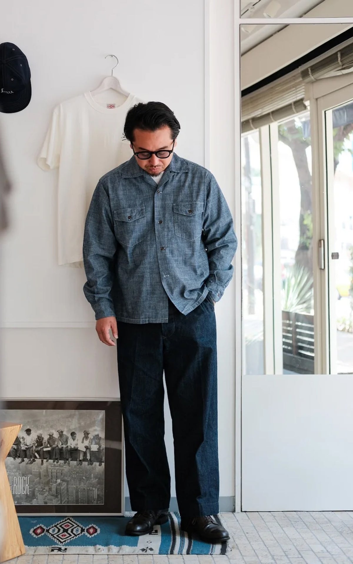 Lawford Open Shirt "Stuart" Chambray Blue