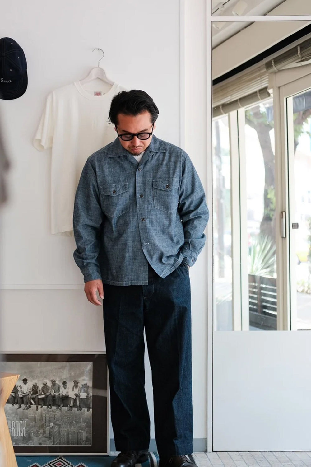 Lawford Open Shirt "Stuart" Chambray Blue