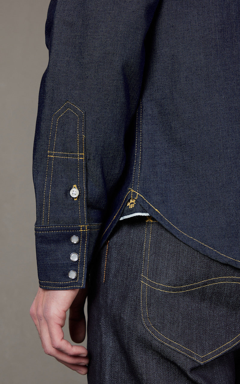 Lee 101 50s Western Shirt Dry Indigo 7.5oz