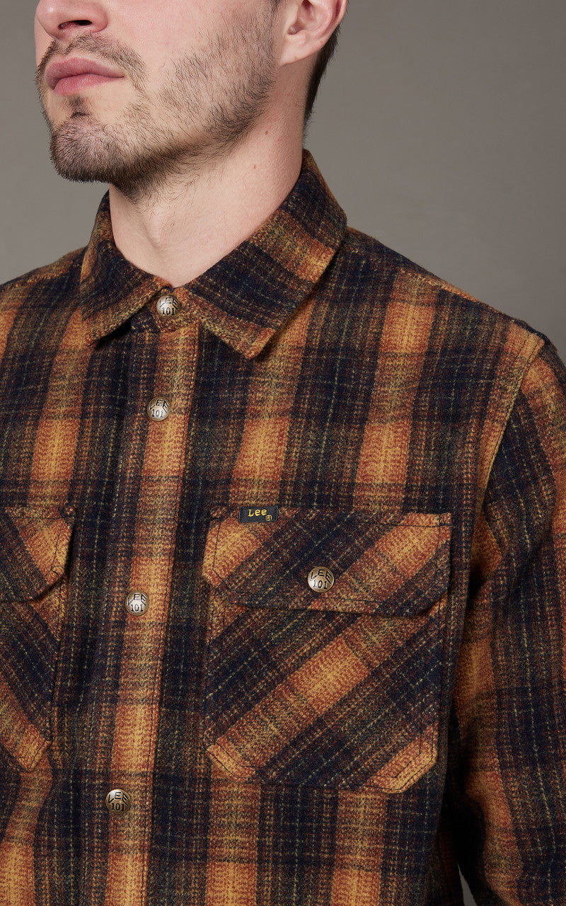 Lee 101 Wool Overshirt Sky Captain