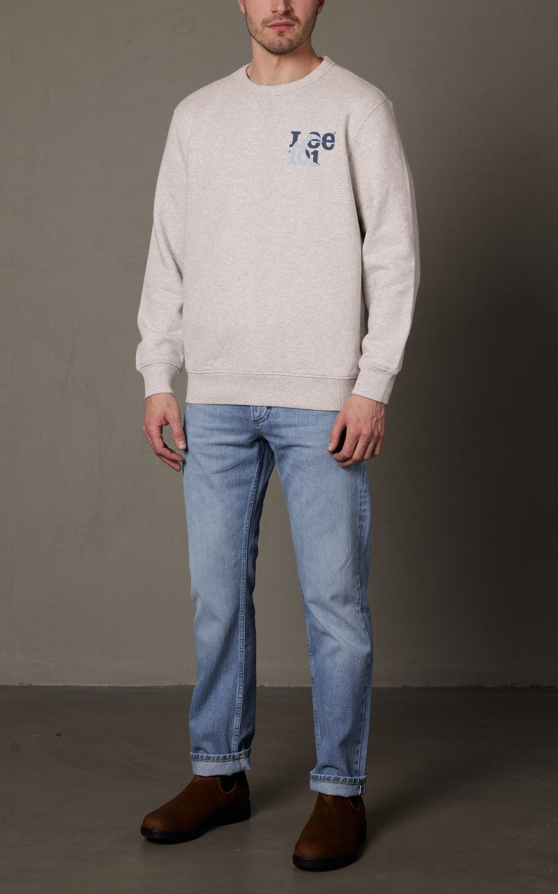 Lee 101 101 Rider Sweatshirt Sharp Grey Mele