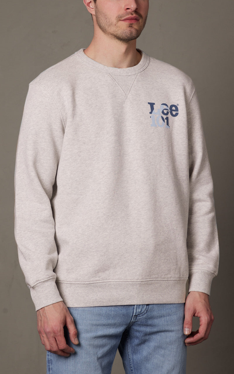 Lee 101 101 Rider Sweatshirt Sharp Grey Mele