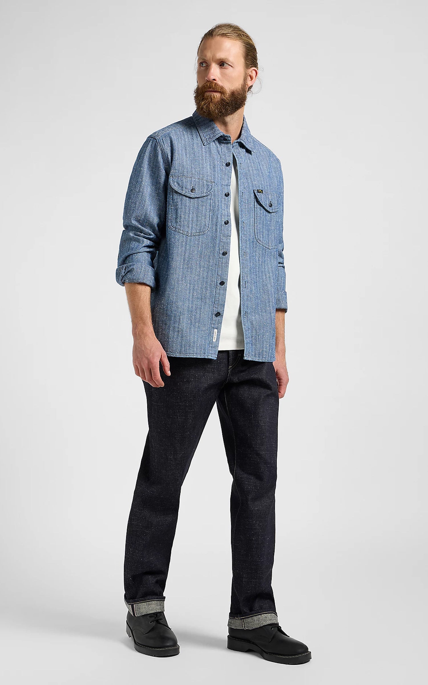Lee 101 Heritage Workwear Shirt Dark Indigo