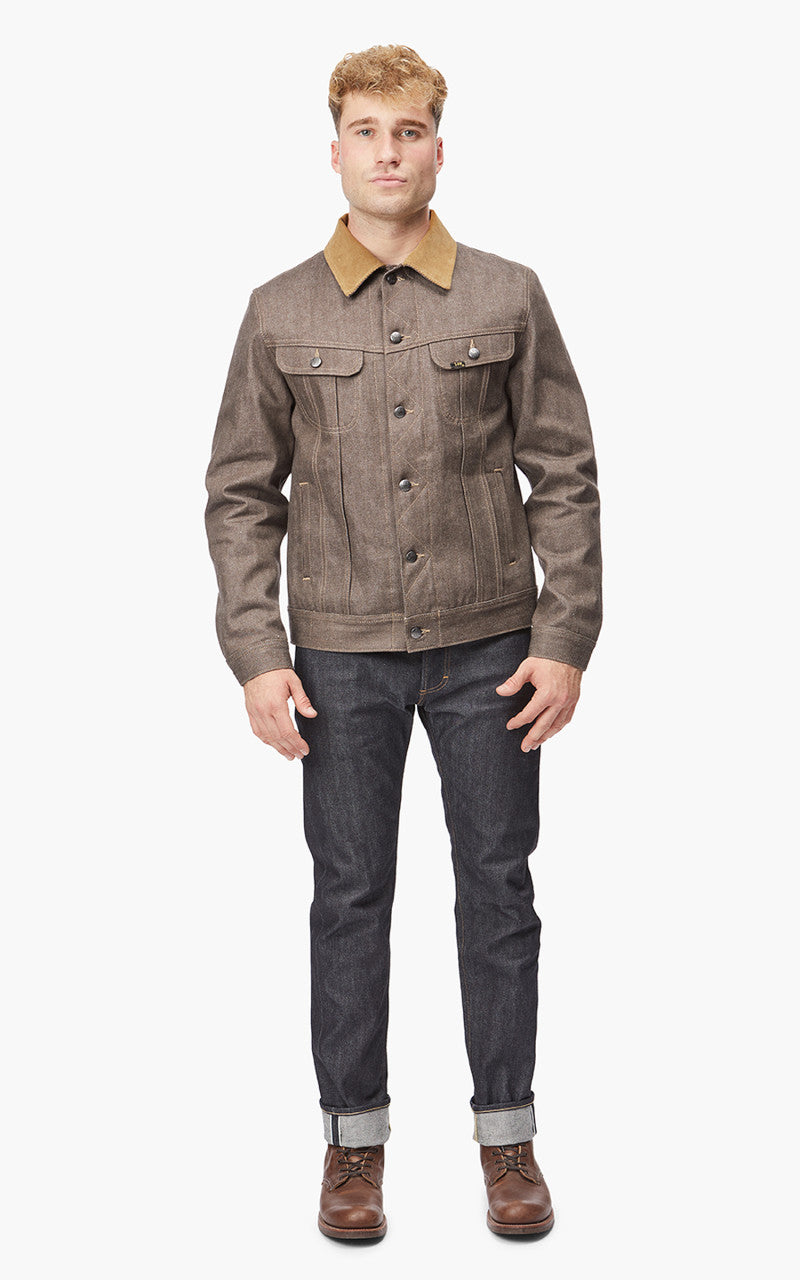 Lee 101 Storm Rider Jacket Dry Selvedge Brown Recycled 14oz