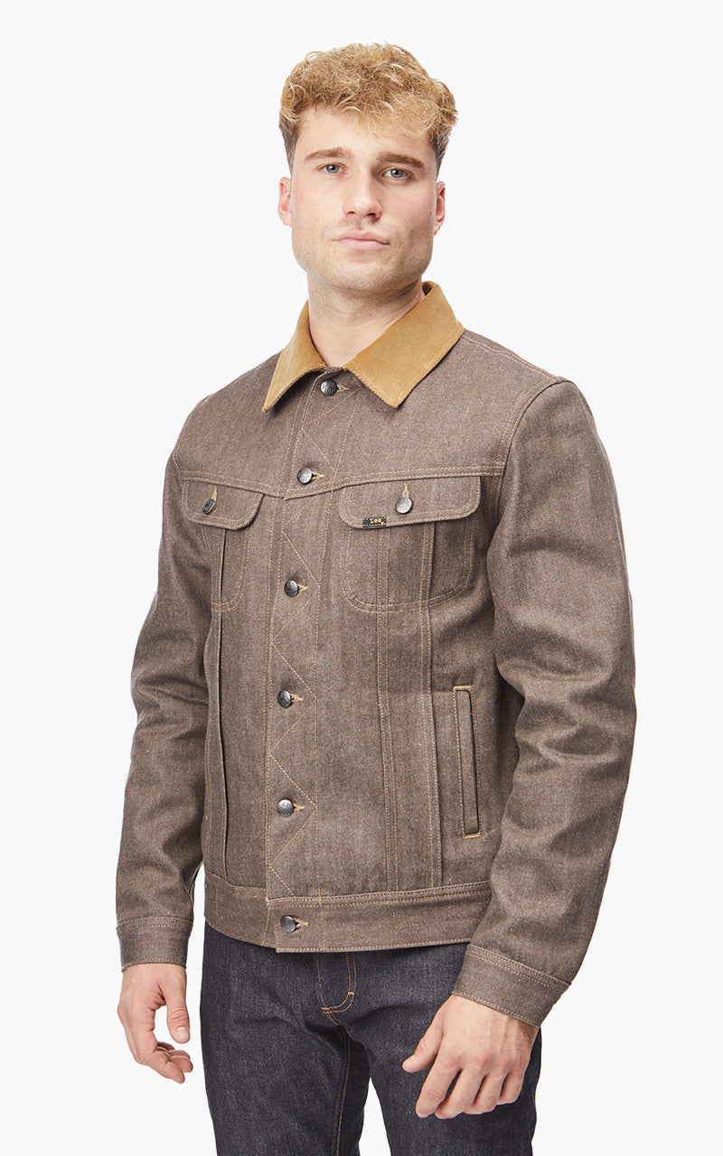 Lee 101 Storm Rider Jacket Dry Selvedge Brown Recycled 14oz
