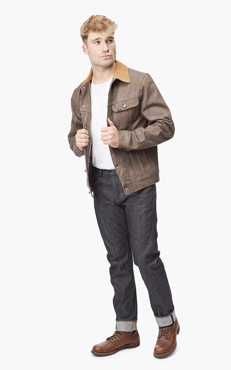 Lee 101 Storm Rider Jacket Dry Selvedge Brown Recycled 14oz