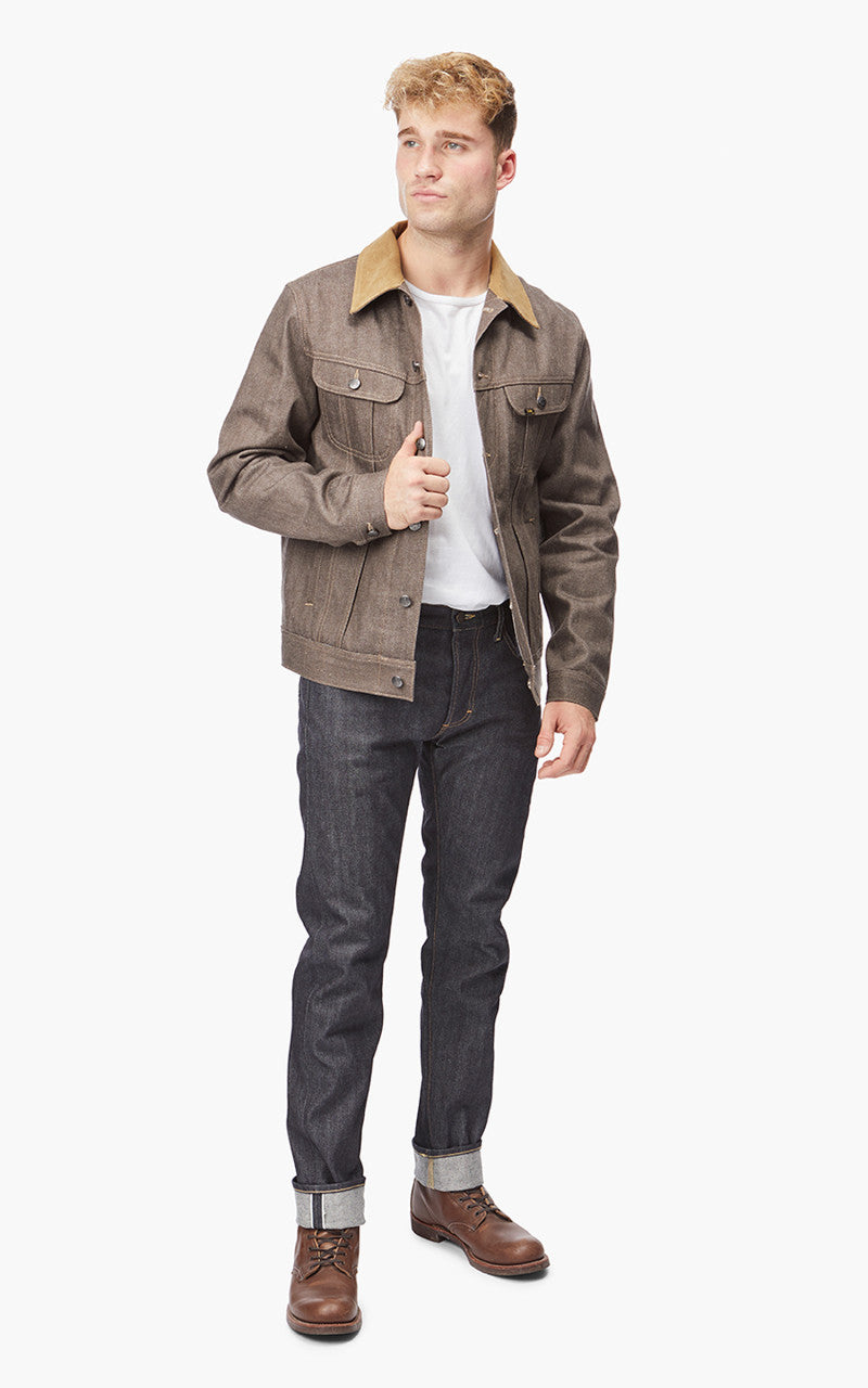 Lee 101 Storm Rider Jacket Dry Selvedge Brown Recycled 14oz