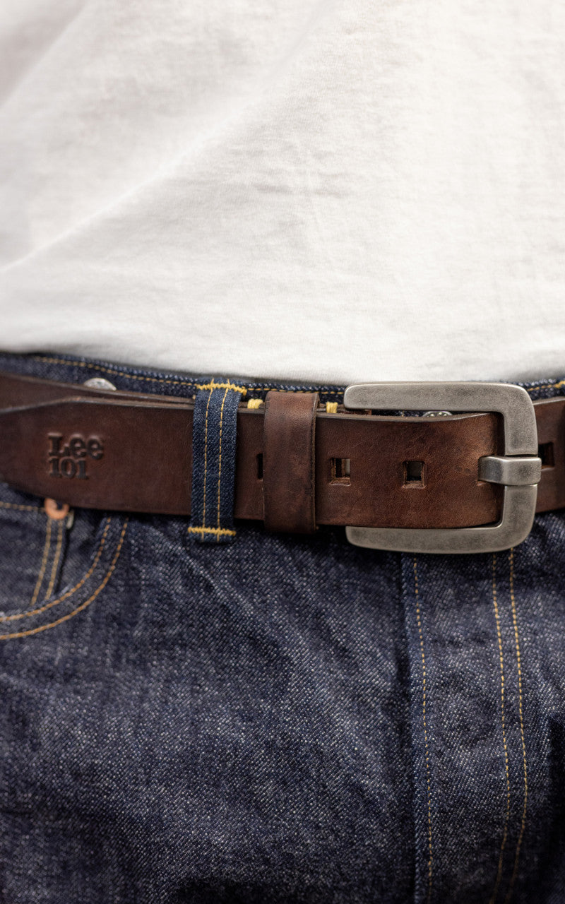 Lee 101 Leather Belt Dark Brown