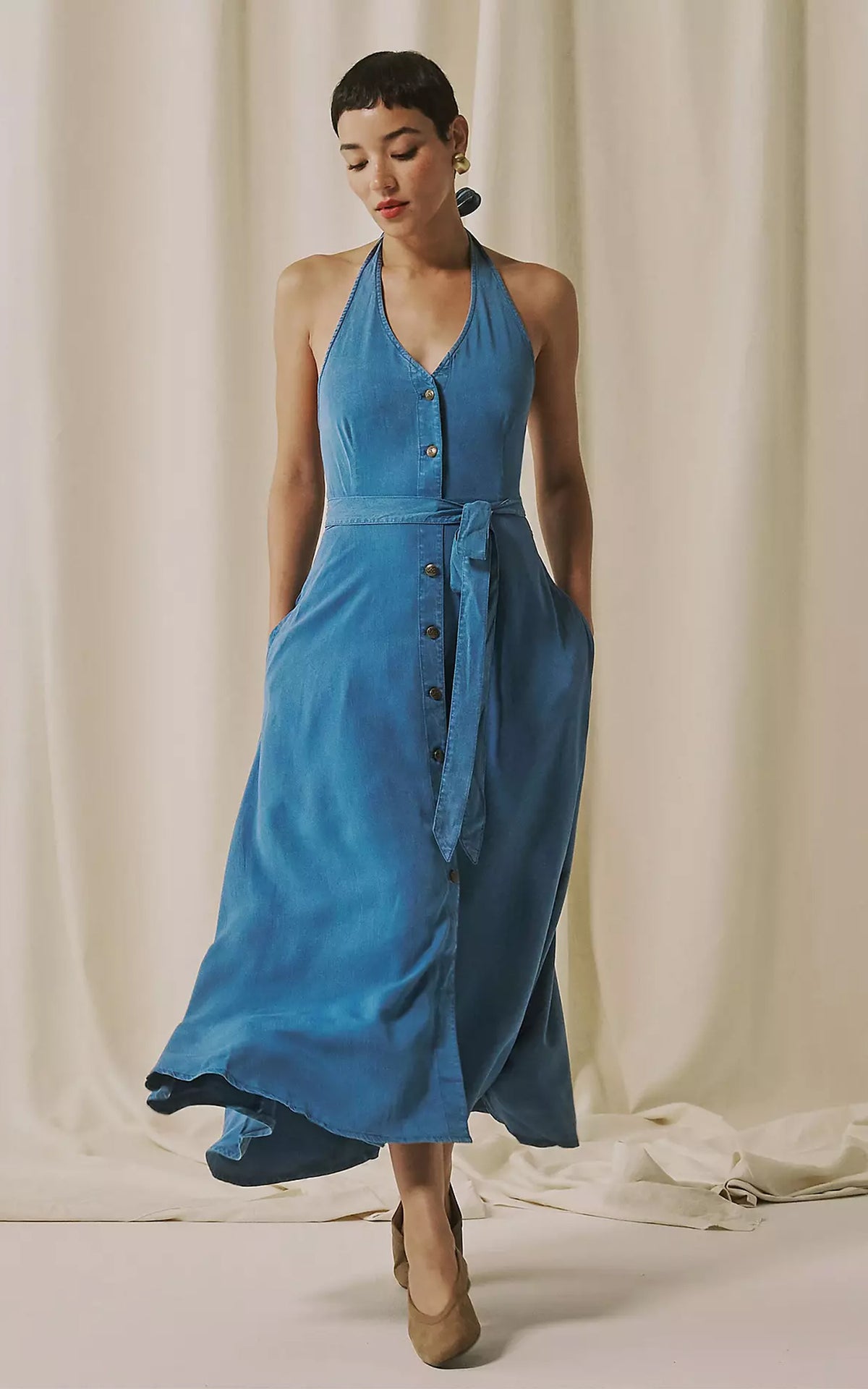 Lee x Marilyn Halter Dress Ice Storm