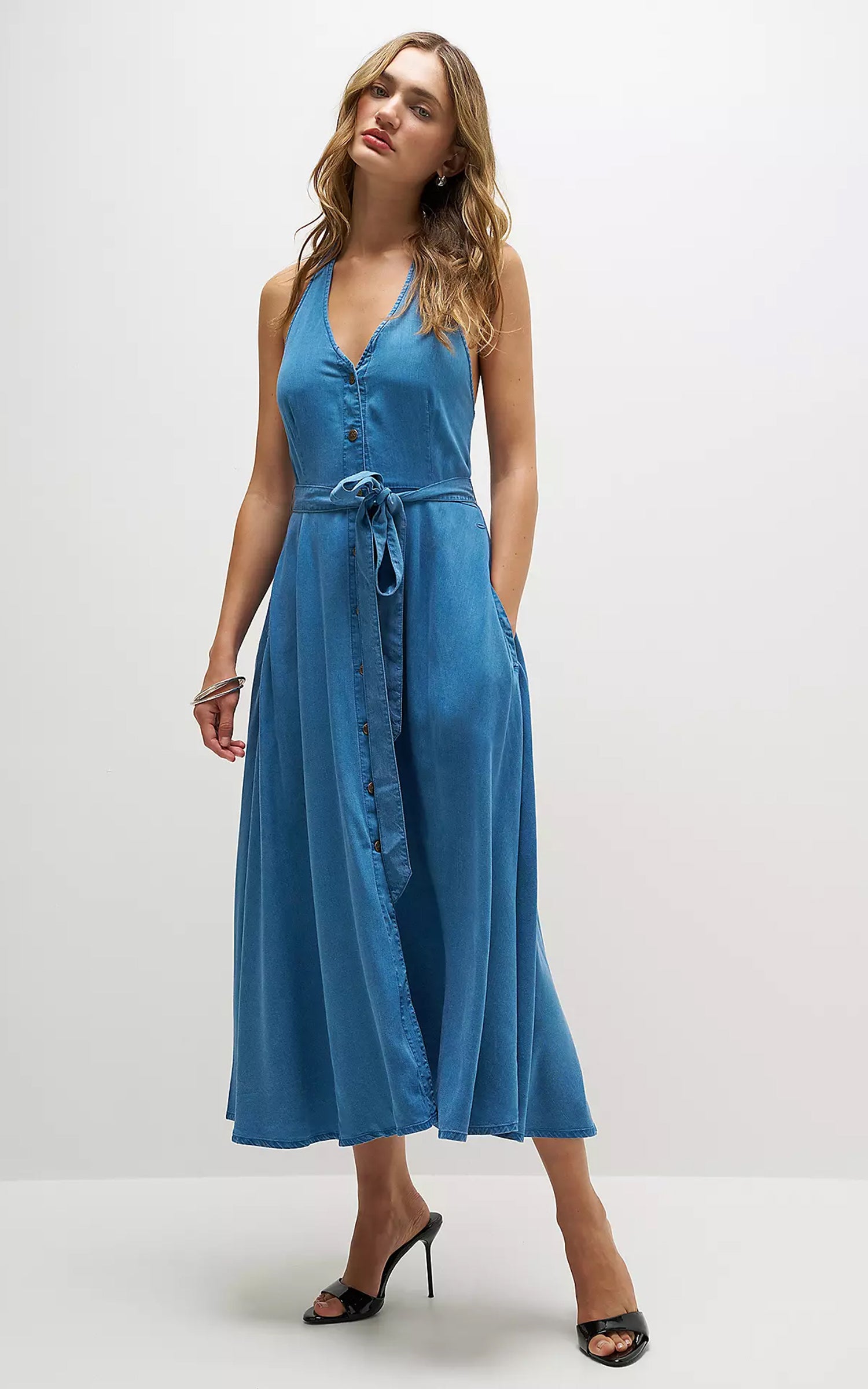 Lee x Marilyn Halter Dress Ice Storm