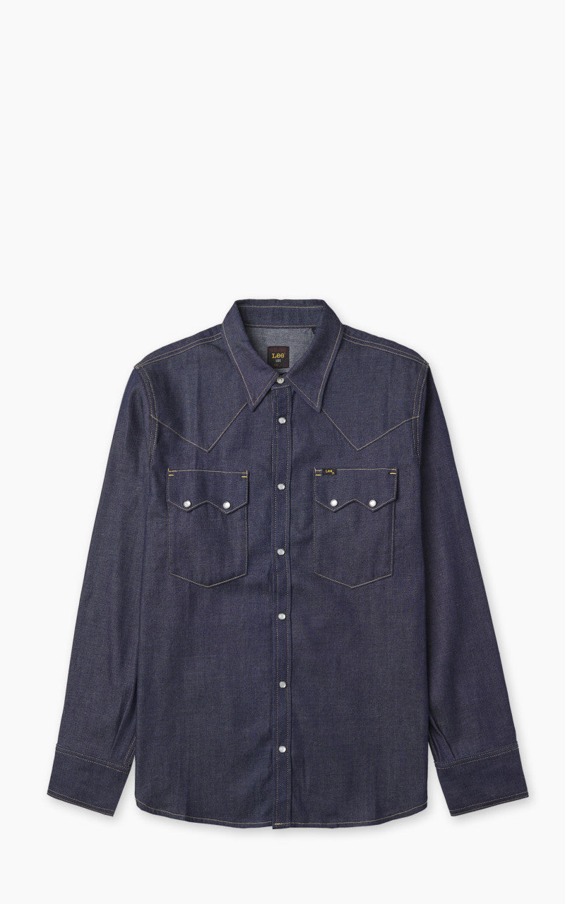 Lee 101 50s Western Shirt Dry Indigo 7.5oz
