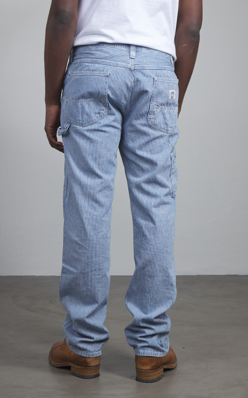 Lee 101 101 Workwear Carpenter Washed Railroad Striped Blue