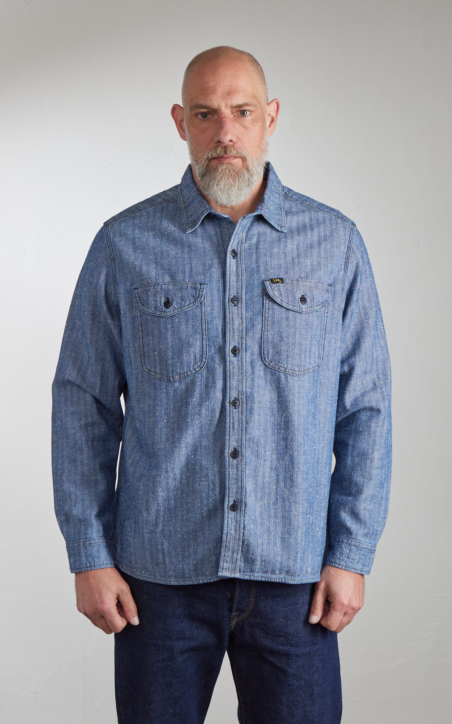 Lee 101 Heritage Workwear Shirt Dark Indigo