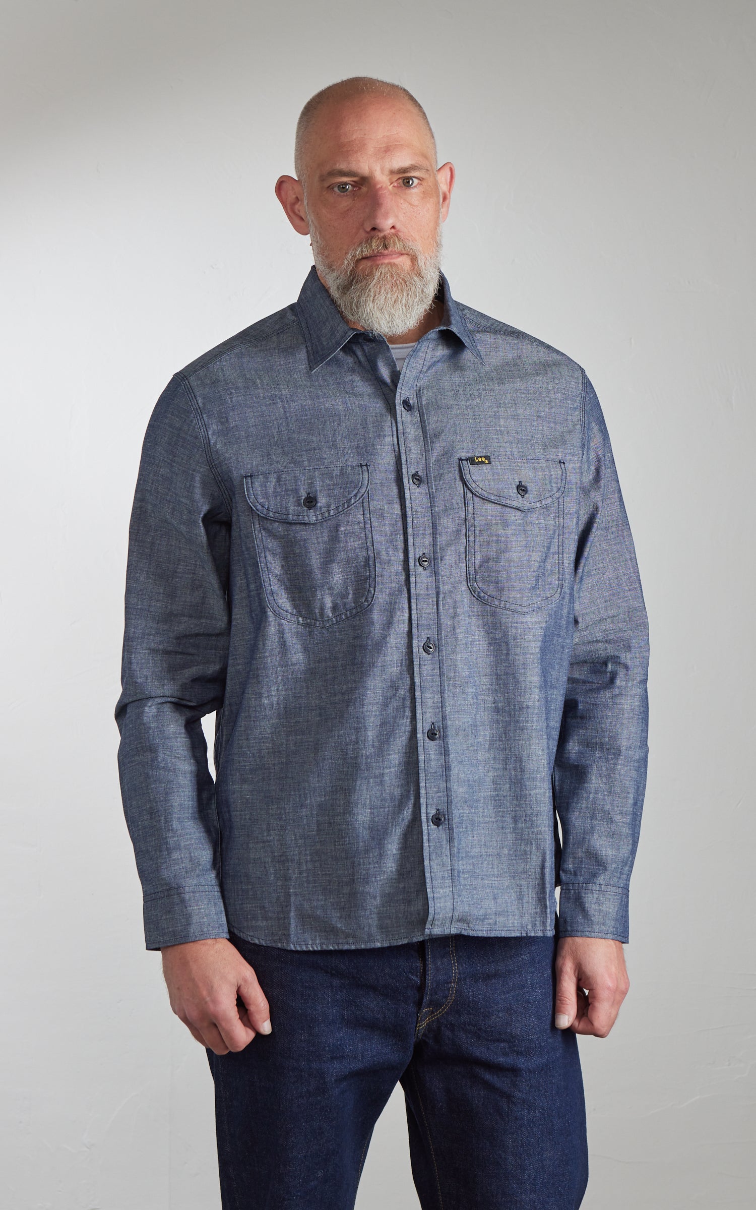 Lee 101 Heritage Workwear Shirt Dry Blue