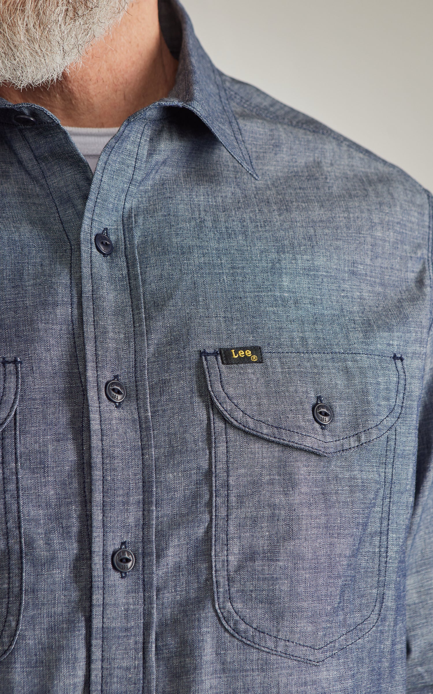 Lee 101 Heritage Workwear Shirt Dry Blue