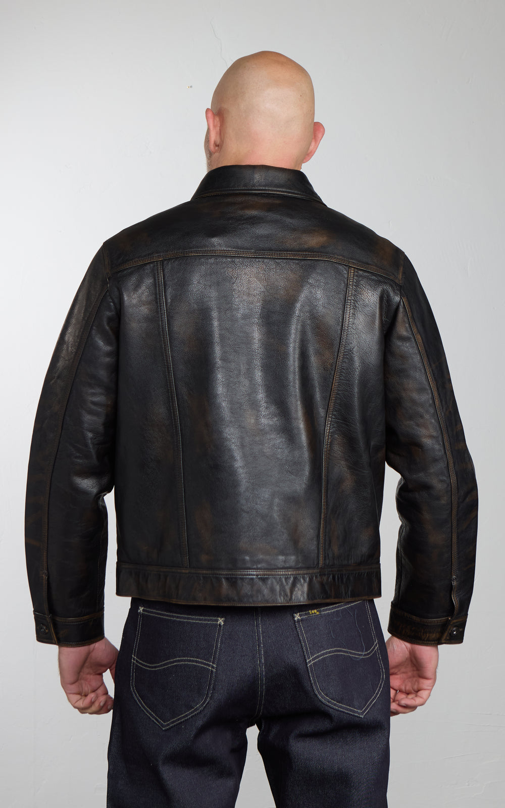 Lee 101 101 Relaxed Lined Cowboy Leather Jacket Chocolate Noir