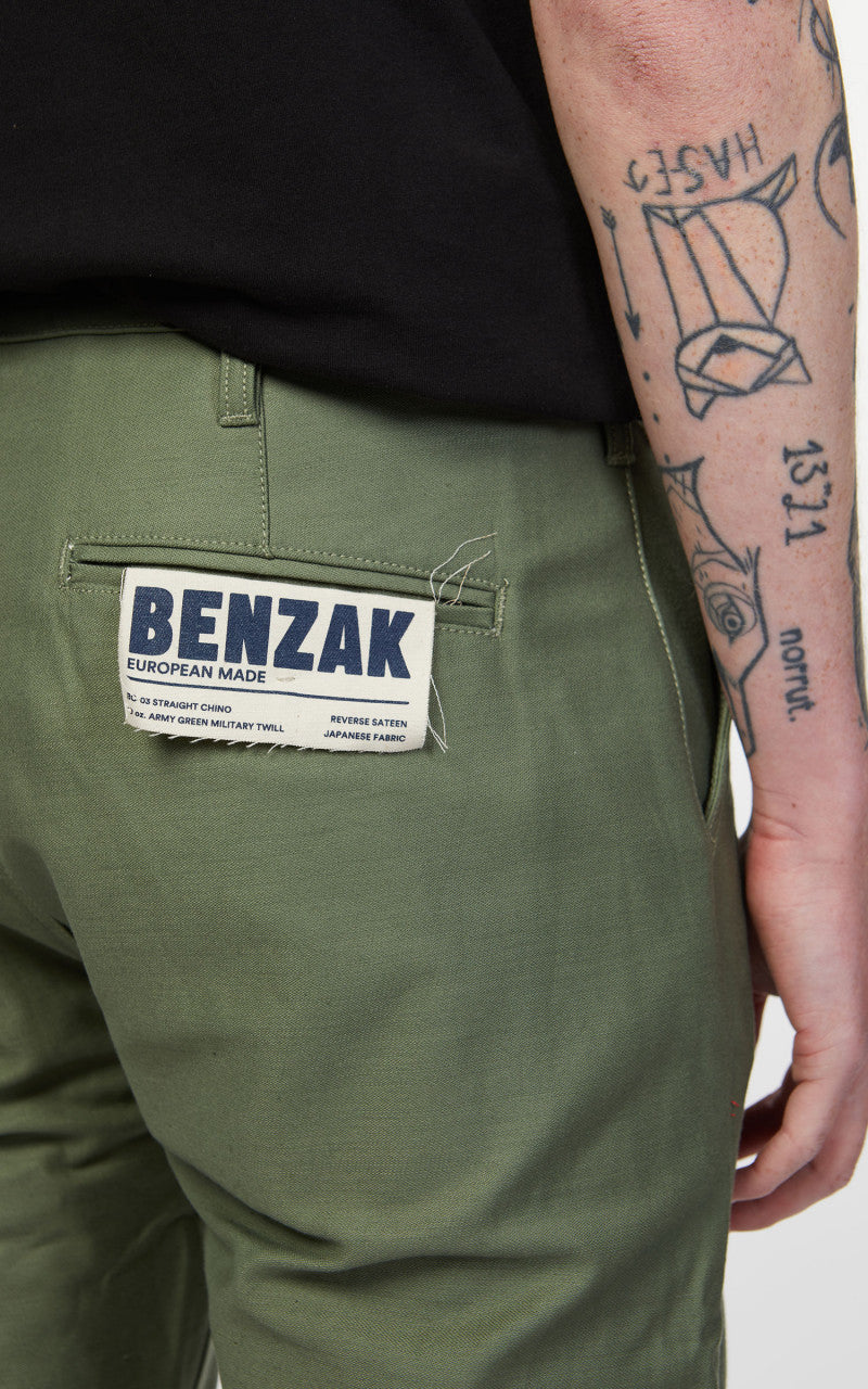 Benzak BC-03 Straight Chino Military Twill Army Green