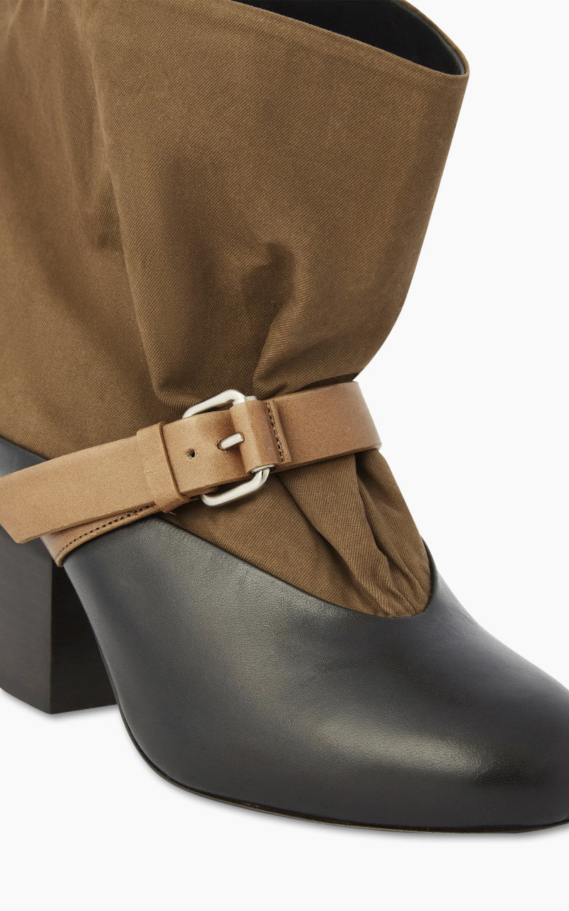 Lemaire Canvas Mid Boot Ochre Brown/Black/Cigar