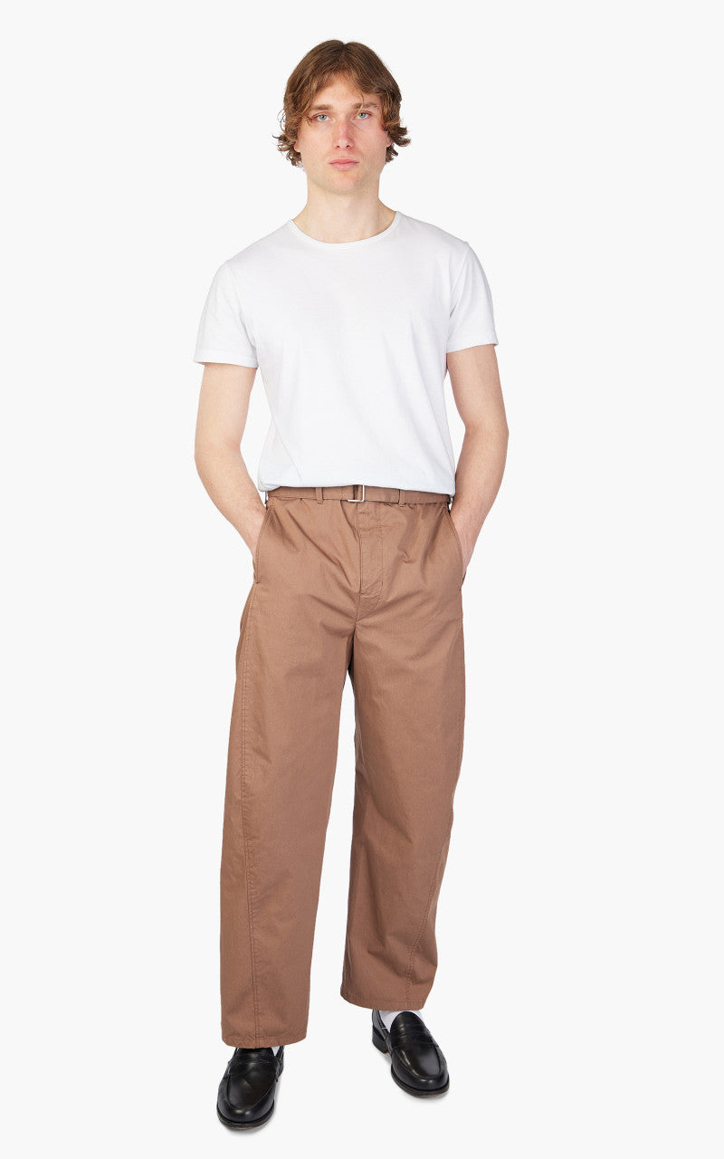 Lemaire Light Belted Twisted Pants Cub Brown