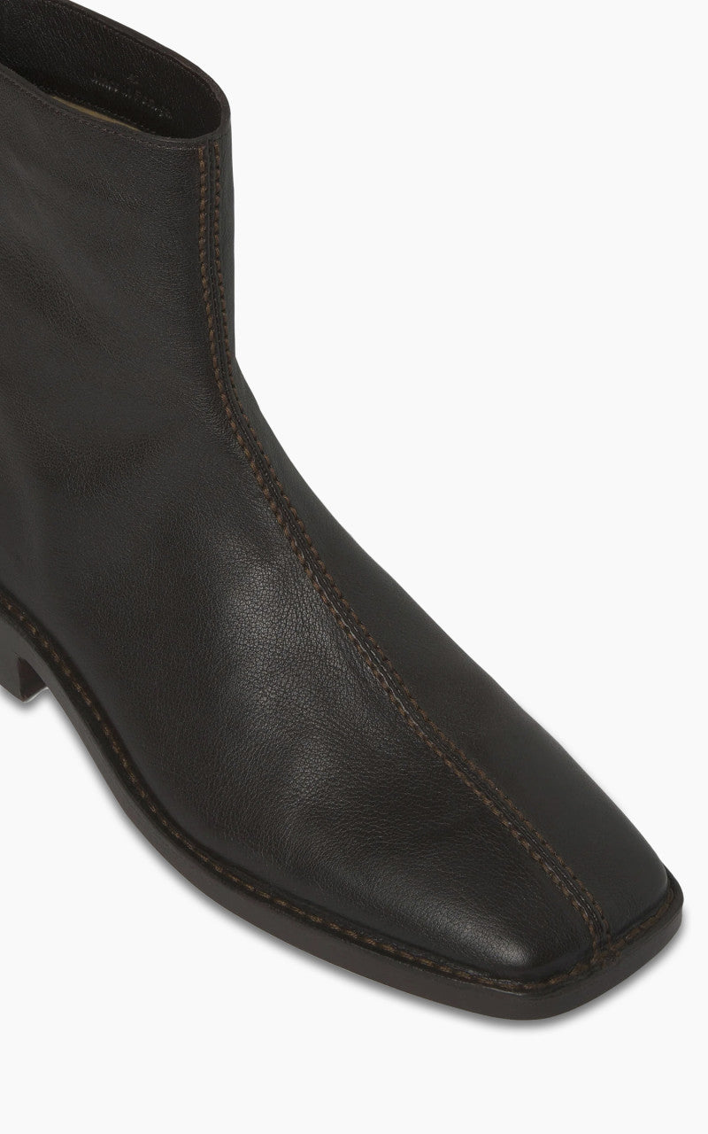 Lemaire Piped Zipped Boots Soft Leather Mushroom