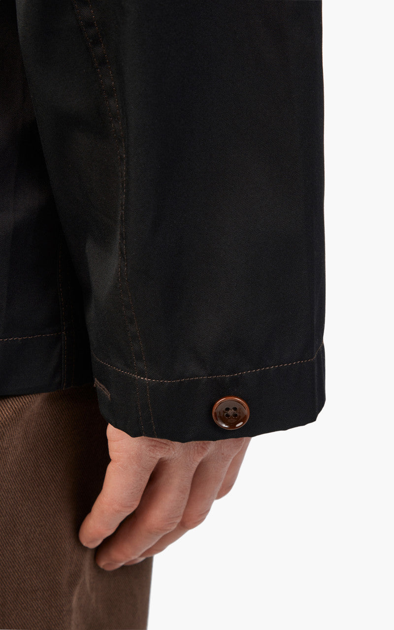 Lemaire Stand Collar Shirt Cotton Twill Black