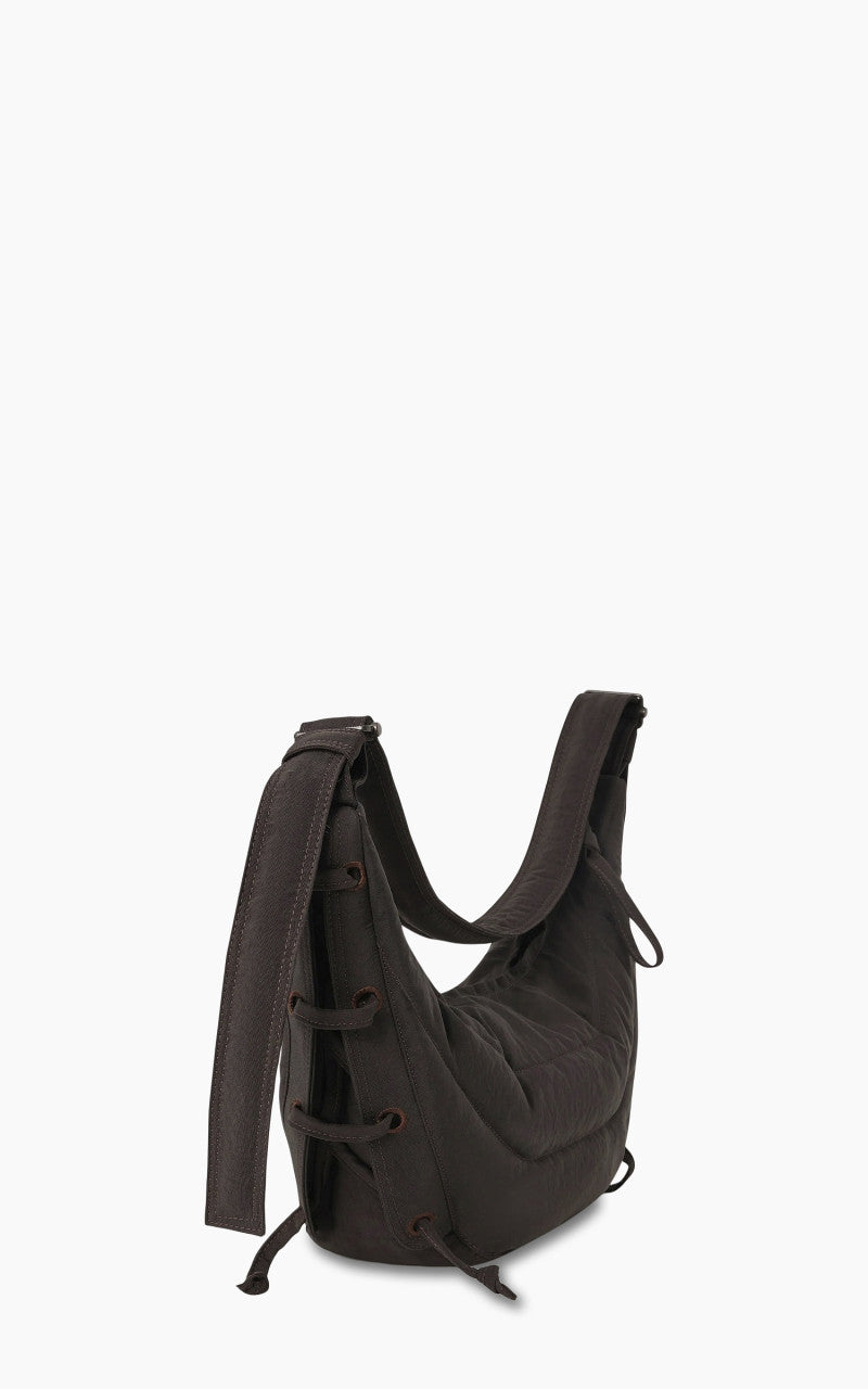 Lemaire Small Soft Game Bag Nylon Canvas Dark Chocolate