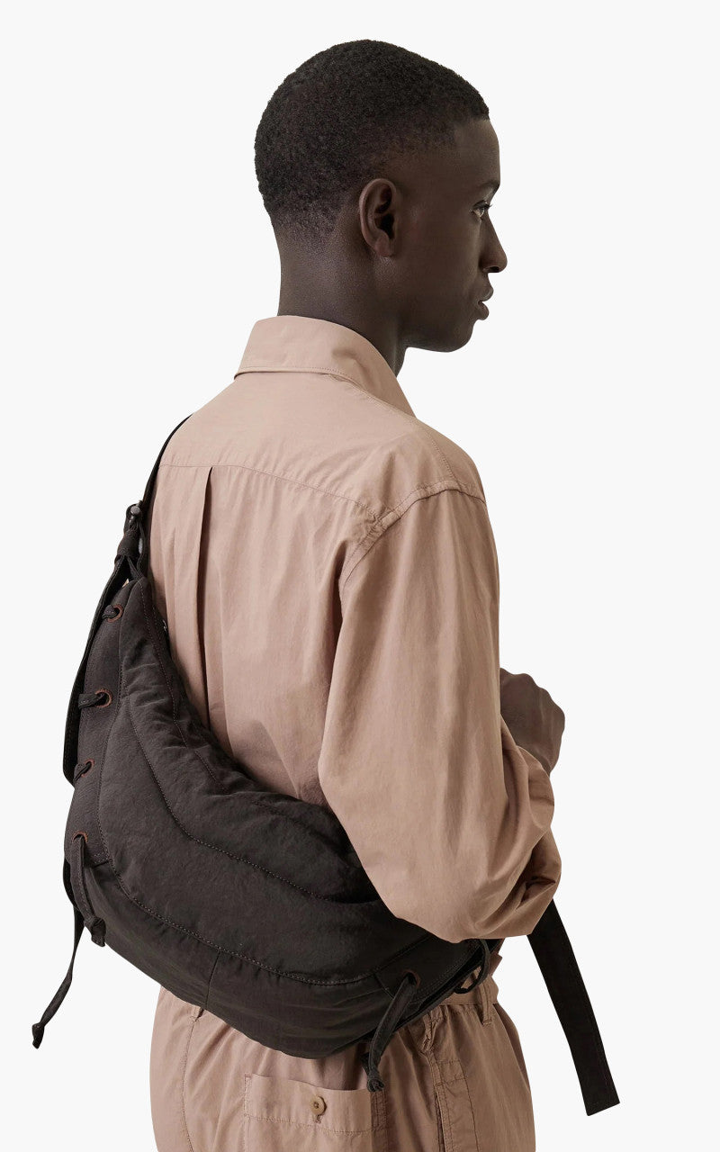 Lemaire Small Soft Game Bag Nylon Canvas Dark Chocolate