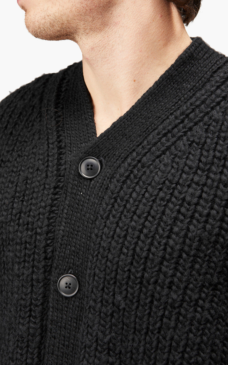 Lemaire Chunky Cardigan Wool Black