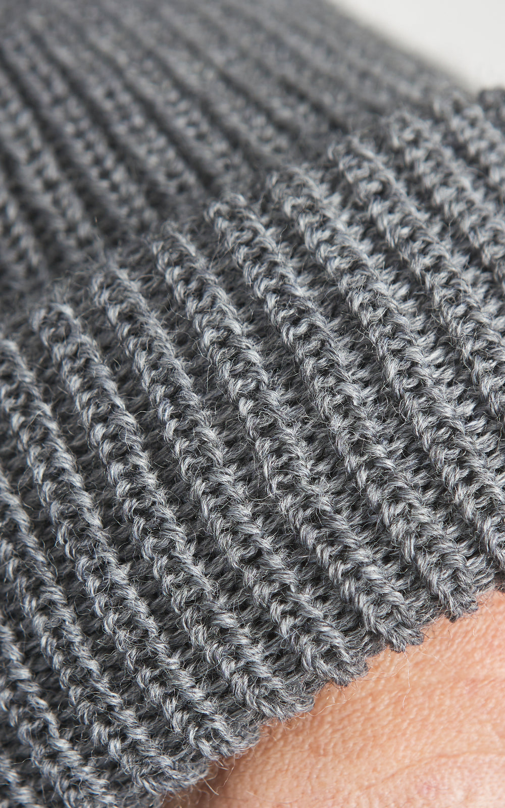 Leuchtfeuer-Strickwaren Juist Knit Wool Beanie Grey