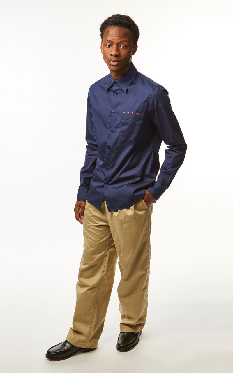 Marni Logo Poplin Shirt Ink