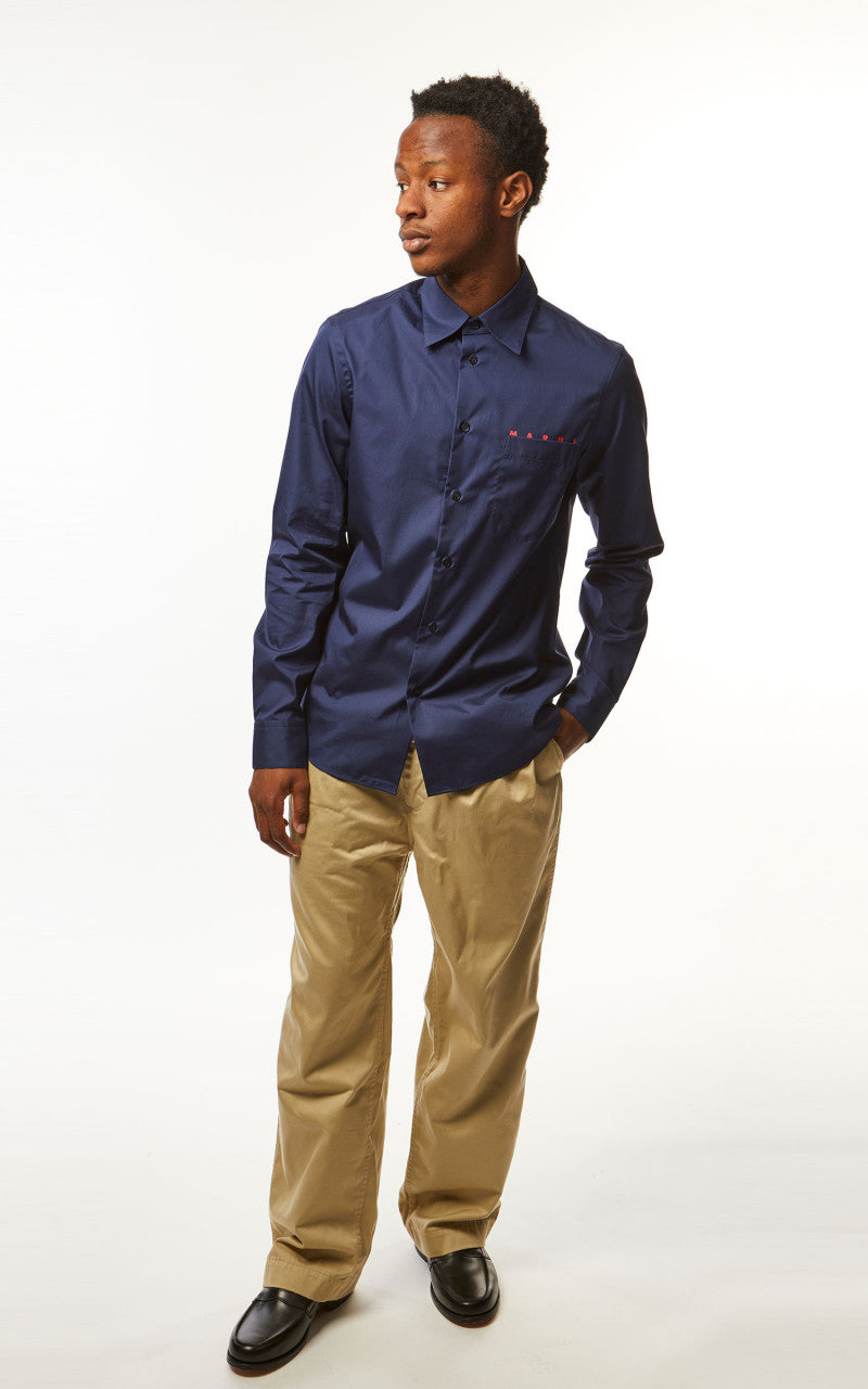 Marni Logo Poplin Shirt Ink