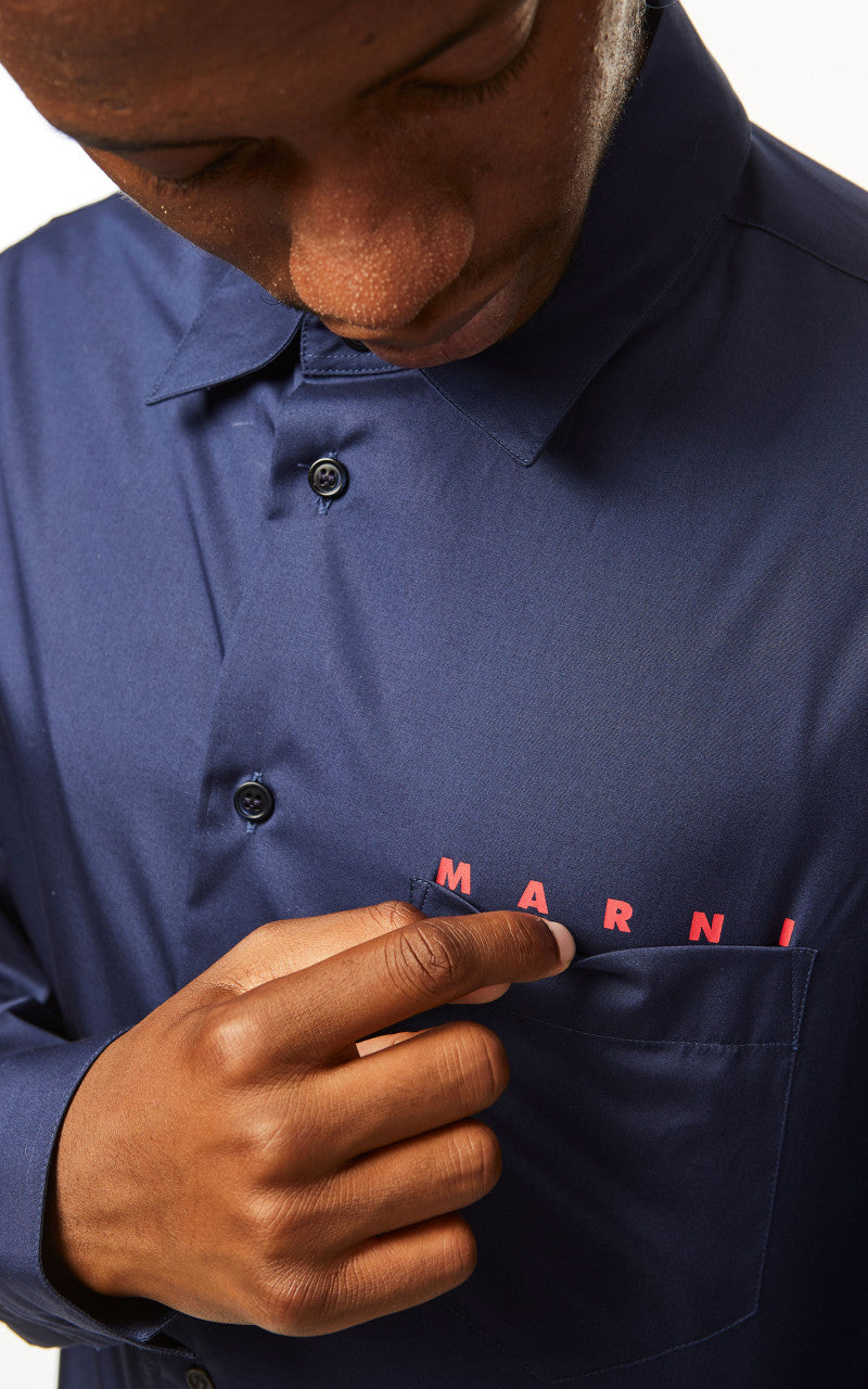 Marni Logo Poplin Shirt Ink