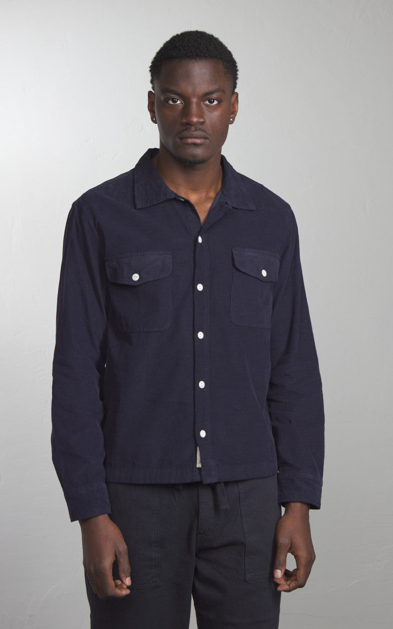 Merz b. Schwanen SHIRT06LC Corduroy Shirt Night Blue