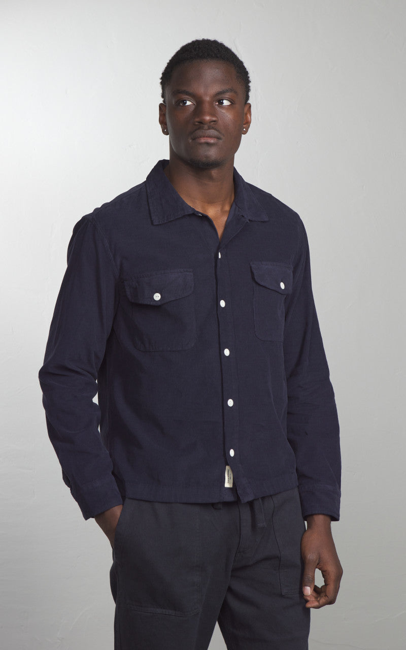 Merz b. Schwanen SHIRT06LC Corduroy Shirt Night Blue