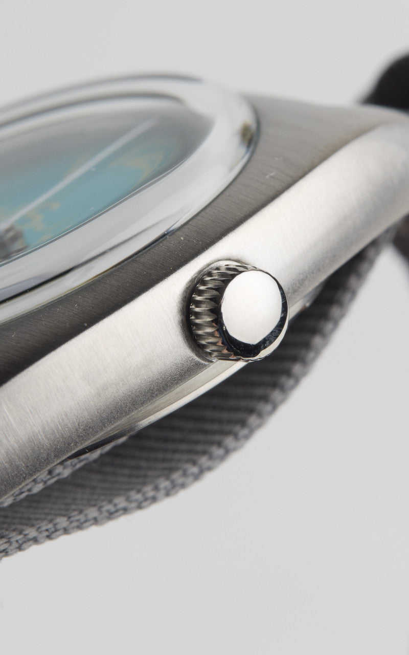 M.R.M.W. Royal Army H.S. W10 Air Force Watch Blue Dial Grey Nylon Strap