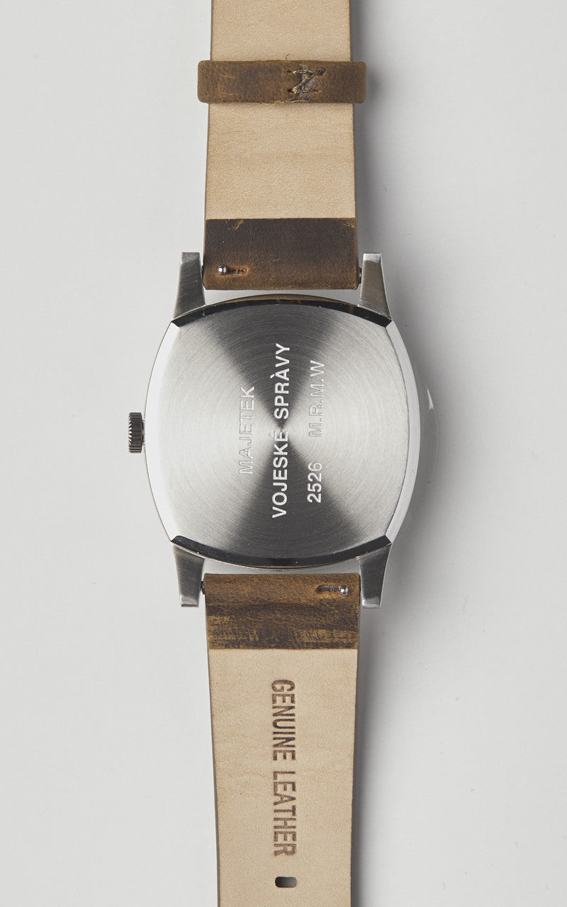 M.R.M.W. Majetek Big Turtle 3 Hands Leather Strap Black