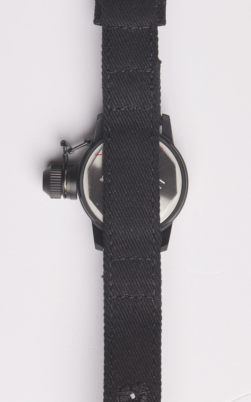 M.R.M.W. Buships Black Ops Military Watch Cotton Strap Black